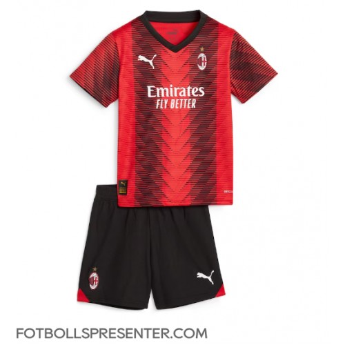 AC Milan Hemmatröja Barn 2023-24 Kortärmad (+ korta byxor)